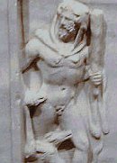 H�rcules. Relieve con maza y piel de le�n