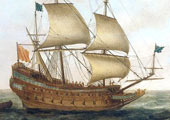 Saint Louis 1626 Eslora 36,5m 1.000 Tm. Encargado por Francia a astilleros holandeses. Rejillas en la cubierta.
