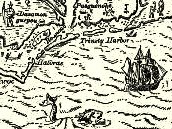Detalle mapa Virginia 1588