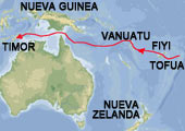 Ruta del bote de Bligh hasta Timor